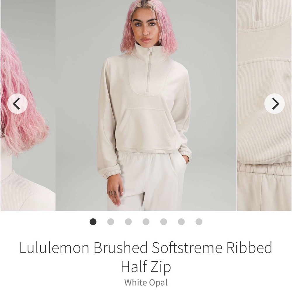 Lululemon brushed Softsteme half-zip pullover whi… - image 1